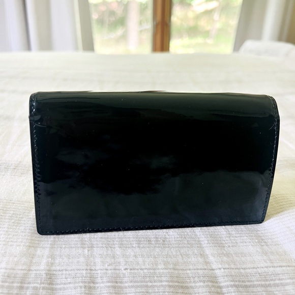 Ralph Lauren collection black patent leather small purse with silver chain - Picture 8 of 16